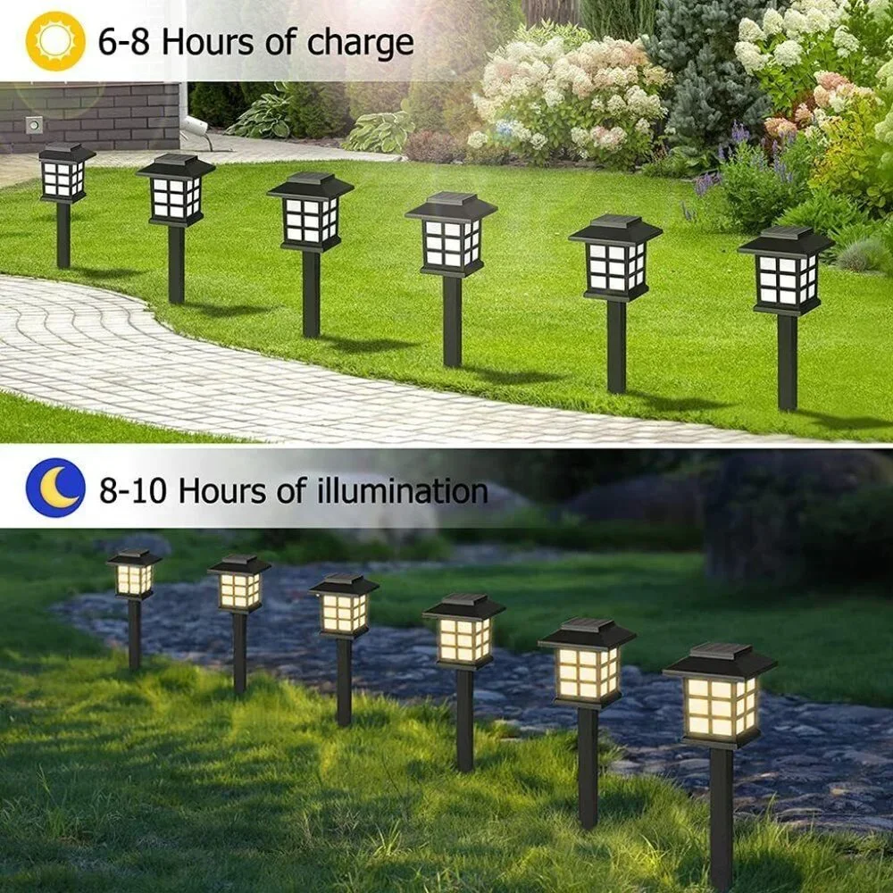 Outdoor Solar Lights (12 Pack) White Light Solar Pathway Lights